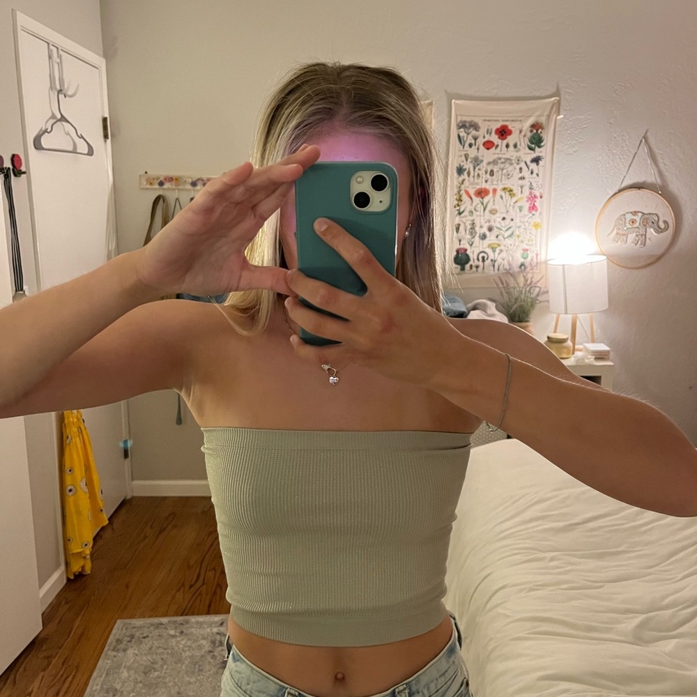 Urban outfitters sparkly green tube top